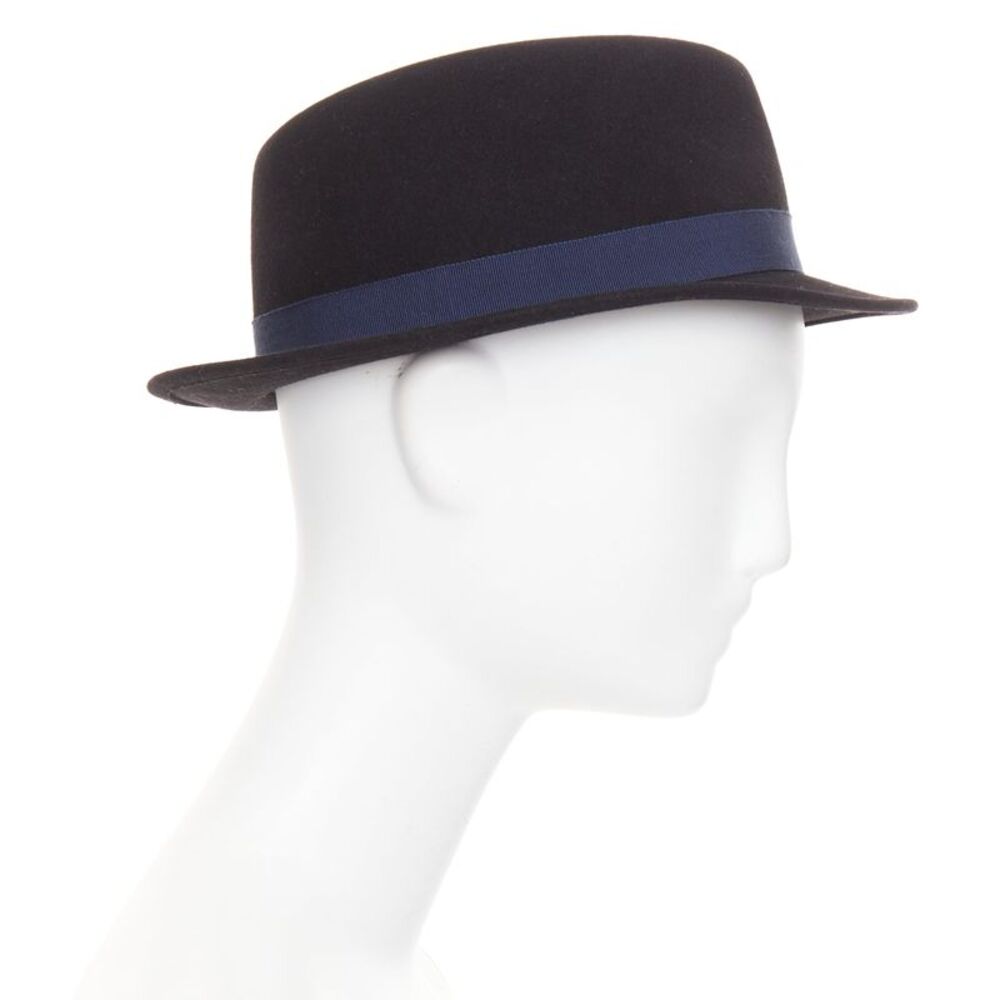 Chanel Rabbit Felt Navy Ribbon Fedora - Picture 5 of 8